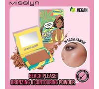 Shein ¡Playa por favor! POLVO BRONCEADOR Y CONTORNO, Bronceador, Bronceador mate, Textura suave y pigmentada, Con espejo, Polvo bronceador facial para conto