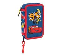 Shein Plumier Doble Pequeño 29 Piezas Cars "Racing" Diseño Compacto y Ligero | Plumier Triple Incluye 29 Piezas y Dos Compartimentos Espaciosos con Cremalle