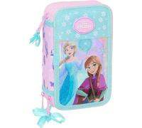 Shein Plumier Triple 36 Piezas Frozen "cool Days" - Plumier Escolar Licencia Oficial - Diseño Práctico - Ideal Para Guardar Útiles - Material Resistente - C