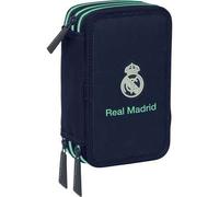 Shein Plumier Triple 37 Piezas Real Madrid 2ª Equipación 25/26 - Estuche Escolar que Incluye 29 Piezas: Goma, Lápiz, Bolígrafo y Mucho Más, Cuenta con 2 Com