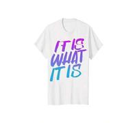 Shein Plus Size Women's "IT IS WHAT IT IS" Graphic Print Round Neck T-Shirt - 100% Pure, Lightweight & Breathable Summer Casual Tee for Casual Attire Cl