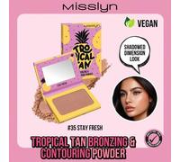 Shein Polvo bronceador y contorneador tropical, bronceador mate, textura suave y en polvo, con espejo, polvo bronceador facial para contornear, de larga dur