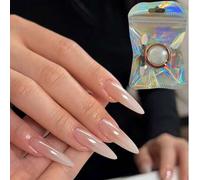 Shein Polvo transparente de aurora lunar para uñas, polvo perlado brillante, crea uñas brillantes - puede iluminar cualquier color de base, lograr efecto, p