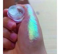 Shein Polvos de brillo de uñas holográficos y camaleónicos de 0,2 g, con colores del arcoíris y un efecto reflectante de luz, para encantos de uñas, joyas y