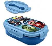 Shein Porta Meriendas Avengers Cubiertos, Fiambrera Avengers Cubiertos, Sandwichera Avengers Cubiertos, Licencia Original 100%, Color Azul, 22 x 16 x 7 cm,