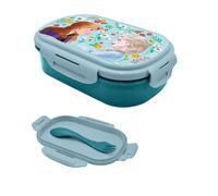 Shein Porta Meriendas Frozen Con Cubiertos, Fiambrera Frozen Con Cubiertos, Sandwichera Frozen Múltiple, Niñas, Niños, Infantil, Color Verde Agua, 22 x 16 x