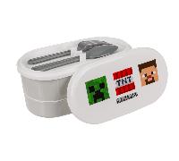 Shein Porta Meriendas Minecraft Con Cubiertos, Fiambrera Minecraft, Sandwichera Minecraft 2 Compartimentos,15.5 x 8.5 x 9 cm, Kiglam. Envios 24-48 horas