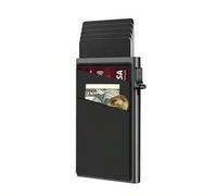 Shein Portacredenciales RFID para hombres con ranuras de tarjeta de pop-up automático, estuche de cuero para ocasiones formales/de negocios, ideas para el D