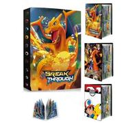 Shein Portafolios para cartas Pokémon, caja de almacenamiento de colección de cartas de 4 bolsillos, álbum de cartas, capacidad para hasta 240 cartas de var