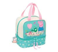 Shein Portameriendas Termo Peppa Pig "Pretty Flowers" Compacto y Ligero | Portameriendas Termo Peppa Pig "Pretty Flowers" Cierre de Cremallera y Asas Reforz