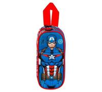 Shein Portatodo 3D First Capitan America Marvel double 9,5x22x8cm Estuches Escolares Producto Oficial ✔Entrega 24/48h en España ( Peninsula )