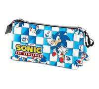 Shein PORTATODO BLUE LAY SONIC THE HEDGEHOG TRIPLE - Portatodo Licencia Oficial- Portatodo Resistente y Duradero - Portatodo Amplio y Práctico - Portatodo D