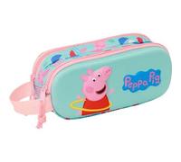 Shein Portatodo Doble 3d Peppa Pig - Portatodo Licencia Oficial - Diseño Compacto - Ideal Para Escuela Y Oficina - Material Resistente - Cierre