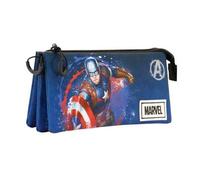 Shein Portatodo Full Capitan America Marvel Triple 23x11x10cm. Estuches Escolares Producto Oficial ✔Entrega 24/48h en España ( Peninsula )