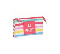 Shein Portatodo Triple Benetton Rayitas 22x3x12cm Estuches Escolares Producto Oficial ✔Entrega 24/48h en España ( Peninsula )