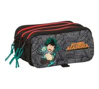 Shein Portatodo Triple Big My Hero Academia Licencia Oficial y Diseño Único - Estuche Escolar Grande con Múltiples Compartimentos Ideal para Estudiantes