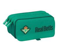 Shein Portatodo Triple Big Res Agua Real Betis Balompie Diseño Único - Estuche Escolar Grande con 3 Compartimentos para Lápices y Accesorios - Portatodo Tri