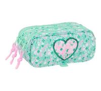 Shein Portatodo Triple Big Safta "Cuore" Diseño Único - Estuche Escolar Grande con 3 Compartimentos para Lápices y Accesorios - Portatodo Triple Ligero y Fa