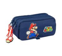 Shein Portatodo Triple Big Super Mario "Trick" Diseño Compacto y Ligero | Portatodo Triple Big Super Mario "Trick" Con Tres Amplios Compartimentos Con Crema