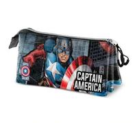Shein Portatodo Triple Fan Capitan América 11 X 23 X 7 Cm Estuches Escolares Producto Oficial ✔Entrega 24/48h en España ( Peninsula )