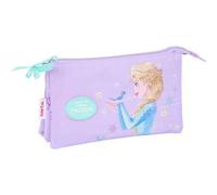 Shein Portatodo Triple Frozen "Spirit" Escolar - Estuche Con 3 Compartimentos Con Cremallera Para Niños y Niñas - Organizador Grande Para Material Escolar,
