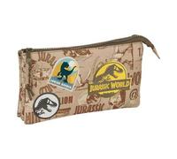Shein Portatodo Triple Jurassic World Diseño Compacto y Ligero | Portatodo Triple Jurassic World Con Tres Amplios Compartimentos Con Cremallera, Perfecto pa