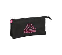 Shein Portatodo Triple Kappa Black And Pink 22X3X12 Cm Estuches Escolares Producto Oficial ✔Entrega 24/48h en España ( Peninsula )