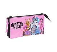 Shein Portatodo Triple Monster High "Drama" Diseño Compacto y Ligero | Portatodo Triple Monster High "Drama" Con Tres Amplios Compartimentos Con Cremallera,