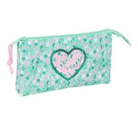 Shein Portatodo Triple Safta "Cuore" Escolar - Estuche Con 3 Compartimentos Con Cremallera Para Niños y Niñas - Organizador Grande Para Material Escolar, Di