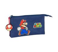 Shein Portatodo Triple Super Mario "Trick" Diseño Compacto y Ligero | Portatodo Triple Super Mario "Trick" Con Tres Amplios Compartimentos Con Cremallera, P