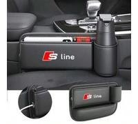 Shein Portavasos de brecha del asiento del coche Caja de almacenamiento lateral de cuero para Audi SLine A3 A4 B8 8P 8V B6 A5 A6 C7 Q5 B9 B7 C6 A1 Q7 Q3