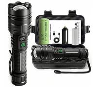 Shein Poslani Linternas talla grande potentes LED de alta luminosidad recargables, 200000 lúmenes Luz de destello súper brillante USB, Linterna de mano de a