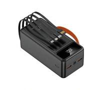 Shein PowerBank, Batería externa Klack de 60.000 mAh y 22.5W, 2 USB-A, 4 Cables integrados (USB-C, LIGHTING, MICROUSB, USB-A) + 2 adicionales Tipo-C y Micro