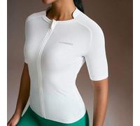 Shein Powerista Jersey de Ciclismo de Manga Corta Semitransparente para Mujer, Chaqueta Top Casual Versátil para Uso Diario y Ciclismo al Aire Libre en Vera