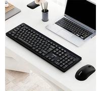 Shein Práctico combo de teclado y mouse inalámbricos KN210 con transmisión estable, receptor USB, teclado resistente al agua, control preciso del mouse y co
