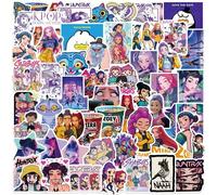 Shein Presentando personajes de anime con temas de HUNTRIX y KPOP, presentados en colores vibrantes y llamativos y una variedad de patrones de dibujos anima