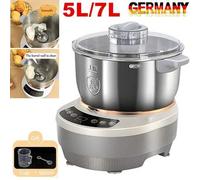 Shein Procesador de alimentos profesional de 5 l/7 l, amasadora, mezcladora de masa con fermentación, amasadora eléctrica con recipiente de acero inoxidable
