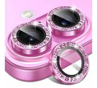 Shein Protector de lente de cámara brillante para iPhone Plus - Compatible con modelos 2024, cubierta protectora de anillo único de metal, vidrio templado r