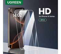 Shein Protector de pantalla de vidrio templado ultraclaro sin bordes compatible con iPhone 16 Pro Max 16 Pro, 2 paquetes con aplicador de película, regalo p