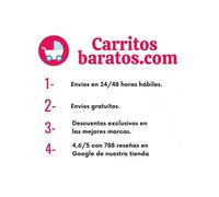 Shein Protector Lateral de Cuna UNI de Lorelli Pink| Juego de 4 Piezas (2 de 60x35 cm y 2 de 120x35 cm) | Tejido Ranforce 100% Algodón Suave y Fácil de Lava