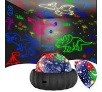 Shein Proyector de estrellas y luz nocturna 2 en 1, luces de habitación para el dormitorio, proyector de galaxia lunar y de estrellas y dinosaurios con rota