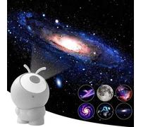 Shein Proyector de galaxia de astronauta, proyector de nebulosa estelar recargable, proyector de luz de galaxia ajustable 360°, proyector de estrellas luz n