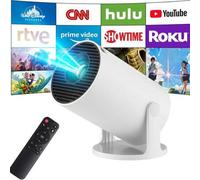 Shein Proyector mini inteligente HY300 Pro+ con Android 11 | Compatibilidad con 4K/1080P, WiFi6 y BT 5.0, Cine en casa portátil con corrección de nivel auto