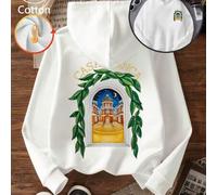 Shein Puerta del Cielo, sudadera con hombros caídos para niño, sudadera de gran tamaño con curvas, otoño e invierno, engrosada 255 g, sudadera con capucha i