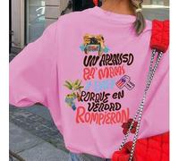 Shein Puerto Rico, Estampado de rana y conejito "DtMF", Camiseta holgada para mujer, Top de verano, Serie K-Pop Warrior, Top de algodón, Ropa femenina, Ropa