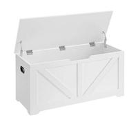 Shein Puff Almacenaje, Banco Almacenaje con 2 Bisagras de Seguridad, Baúl Almacenaje, Banco Zapatero, Estilo de Campo, 40 x 100 x 46 cm/40 x 80 x 46 cm, par