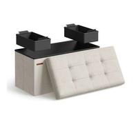 Shein Puff Almacenaje, Banco Almacenaje Terciopelo Plegable, Taburete Reposapiés, 2 Cajas Almacenaje, 38 x 76 x 38 cm, Carga 300 kg, para Entrada, Sala de E