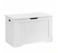 Shein Puff Almacenaje, Banco con 2 Bisagras de , Baúl, Zapatero, Estilo Moderno, 40 x 76 x 48 cm, para Pasillo Dormitorio Salón, Blanco