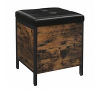 Shein Puff Almacenaje, Banco de Almacenamiento, Asiento Acolchado, Taburete de Cama, Dormitorio, Sala de Estar, Metal, Fácil Montaje, Diseño Industrial, Mar