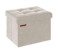 Shein Puff Almacenaje, Banco de Almacenamiento de Terciopelo Plegable, Taburete Reposapiés, 31 x 41 cm, Carga de 130 kg, para Entrada, Sala de Estar, Dormit